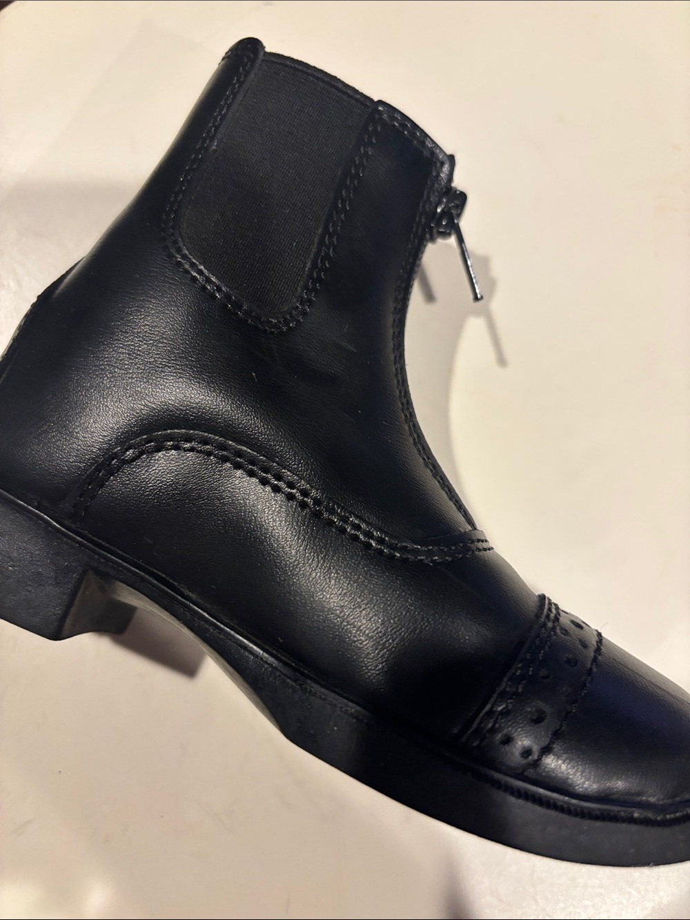 Kids Black Front-Zip Leather Chelsea Boots - Picture 16 of 16